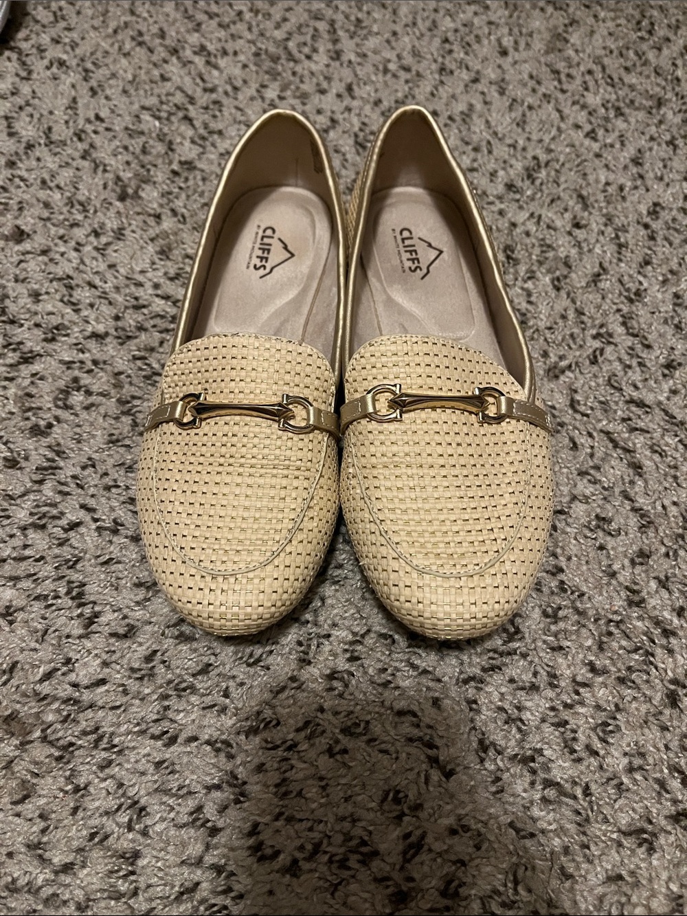 Cliffs by WHITE MOUNTAIN Beige/Gold Woven Loafers